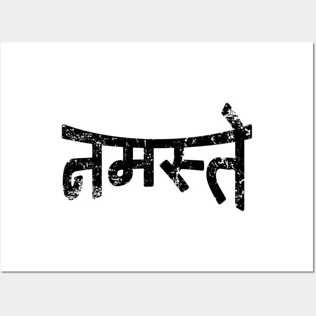 Namaste | नमस्ते  -  Devanagari Script {Vintage} Wall Art by tinybiscuits
